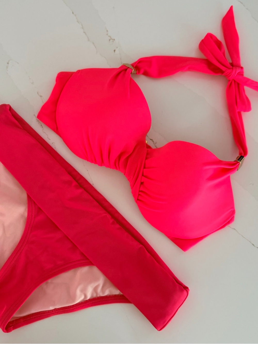 Victoria's Secret Neon Pink Halter Bikini